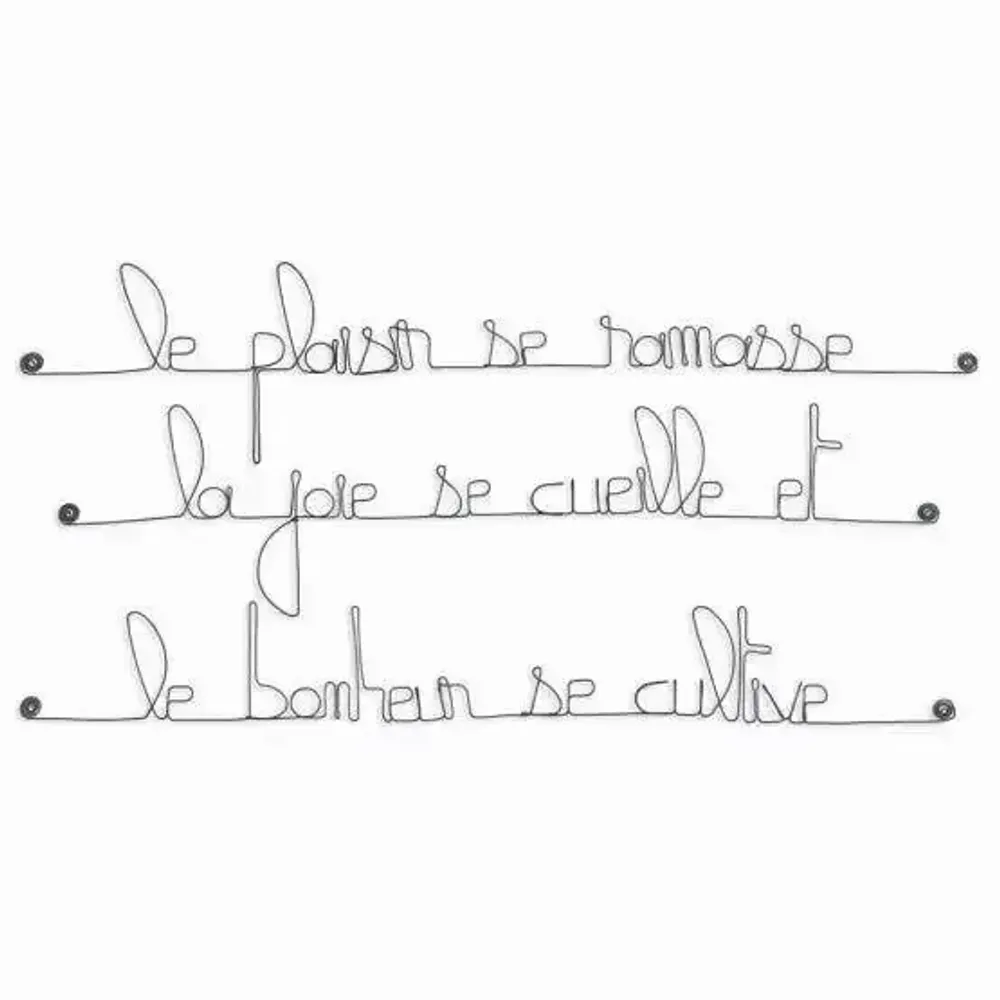 Autres décorations murales - Décoration Murale Métal Citation "Vie et Bonheur" - BIJOUX DE MUR