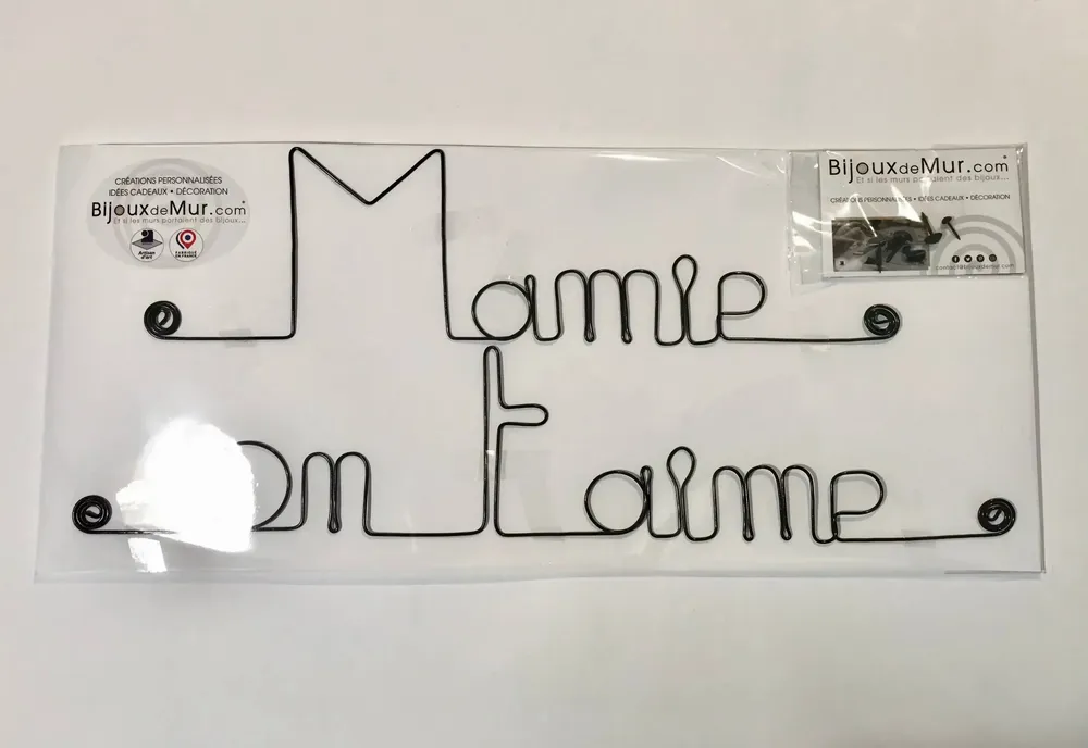 Other wall decoration - Grandmothers' Day "Grandma, we love you" - in Wire - BIJOUX DE MUR