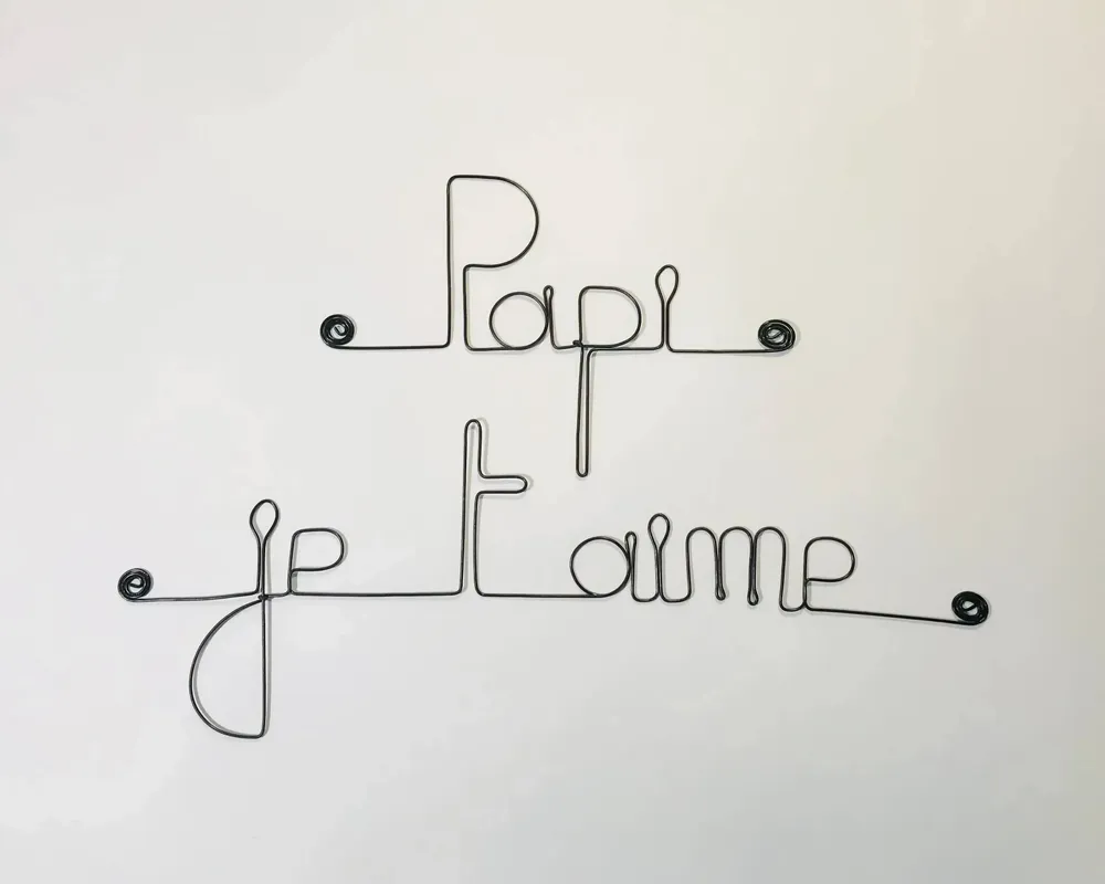 Autres décorations murales - Fête des Grand-Pères " Papi je t'aime " - en Fil de Fer - BIJOUX DE MUR