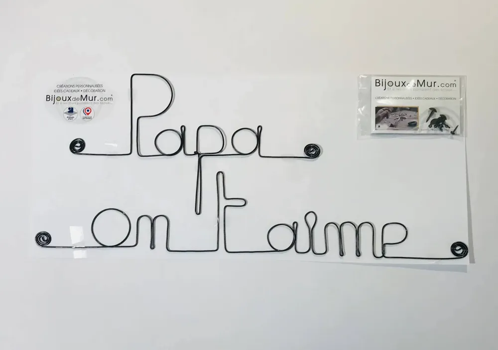 Other wall decoration - Father's Day "Dad we love you" - in Wire - BIJOUX DE MUR