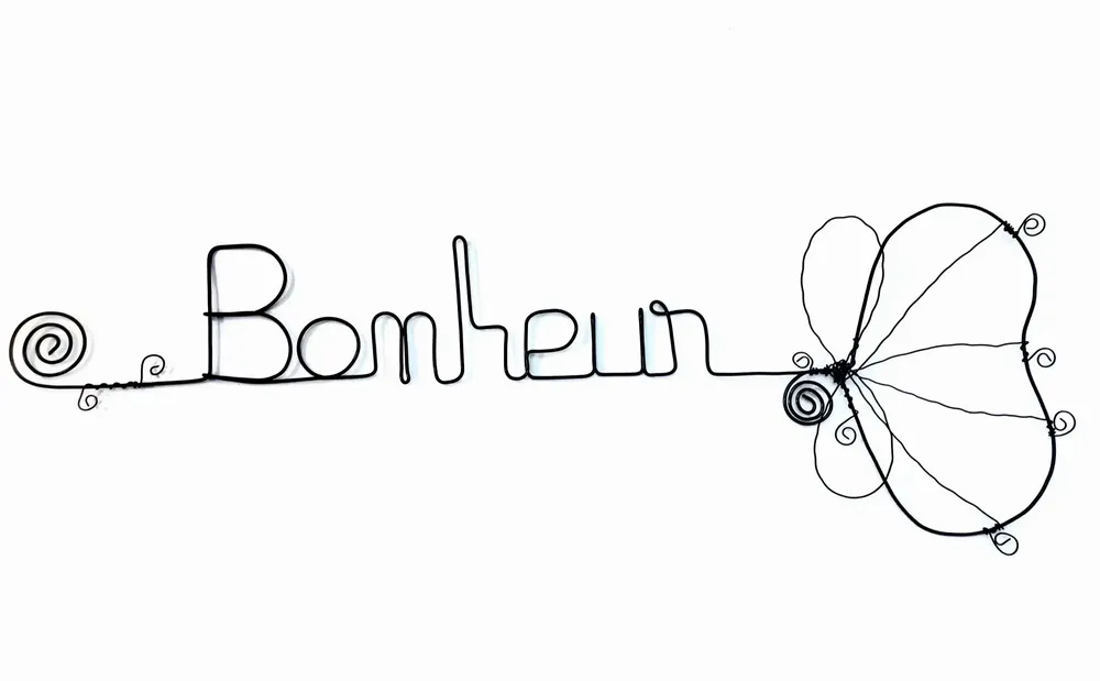 Autres décorations murales - Fleur de Ginkgo - "Bonheur" - Décoration murale fil de fer - BIJOUX DE MUR