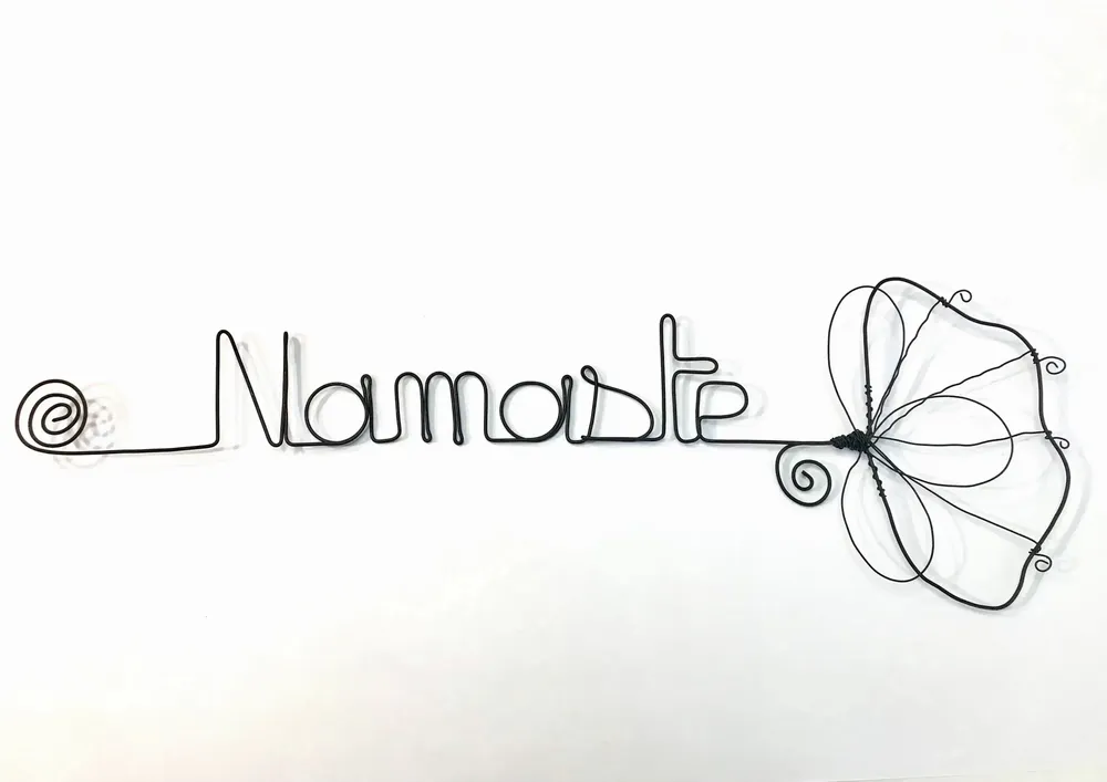 Autres décorations murales - Fleur de Ginkgo - "Namaste" - Décoration murale fil de fer - BIJOUX DE MUR