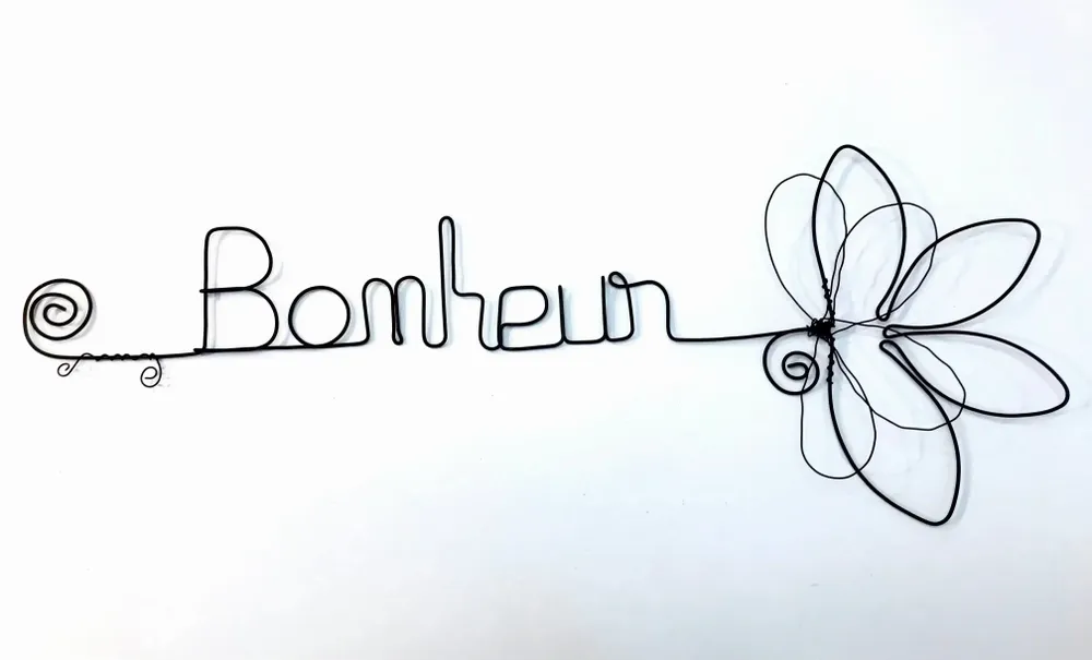 Autres décorations murales - Fleur de Lotus - "Bonheur" - Décoration murale en fil de fer - BIJOUX DE MUR