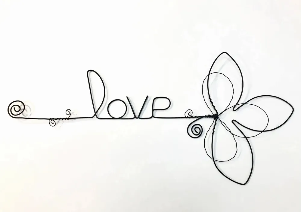 Other wall decoration - Fleur de Lys - "Love" - ​​Wire wall decoration - BIJOUX DE MUR