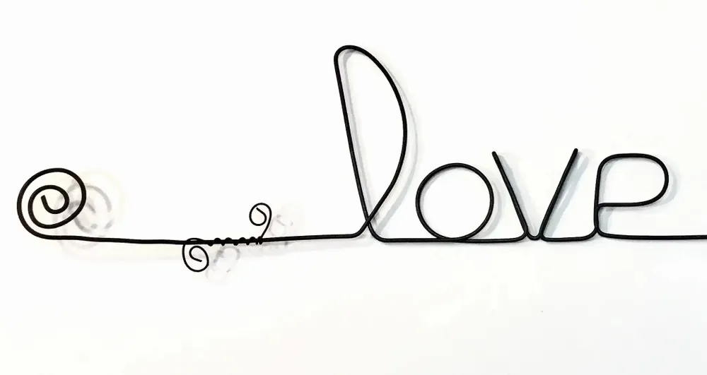 Other wall decoration - Fleur de Lys - "Love" - ​​Wire wall decoration - BIJOUX DE MUR