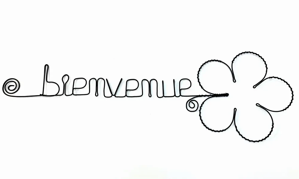 Autres décorations murales - Fleur de Pâquerette "Bienvenue" - Décoration murale fil fer - BIJOUX DE MUR