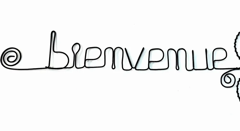 Autres décorations murales - Fleur de Pâquerette "Bienvenue" - Décoration murale fil fer - BIJOUX DE MUR