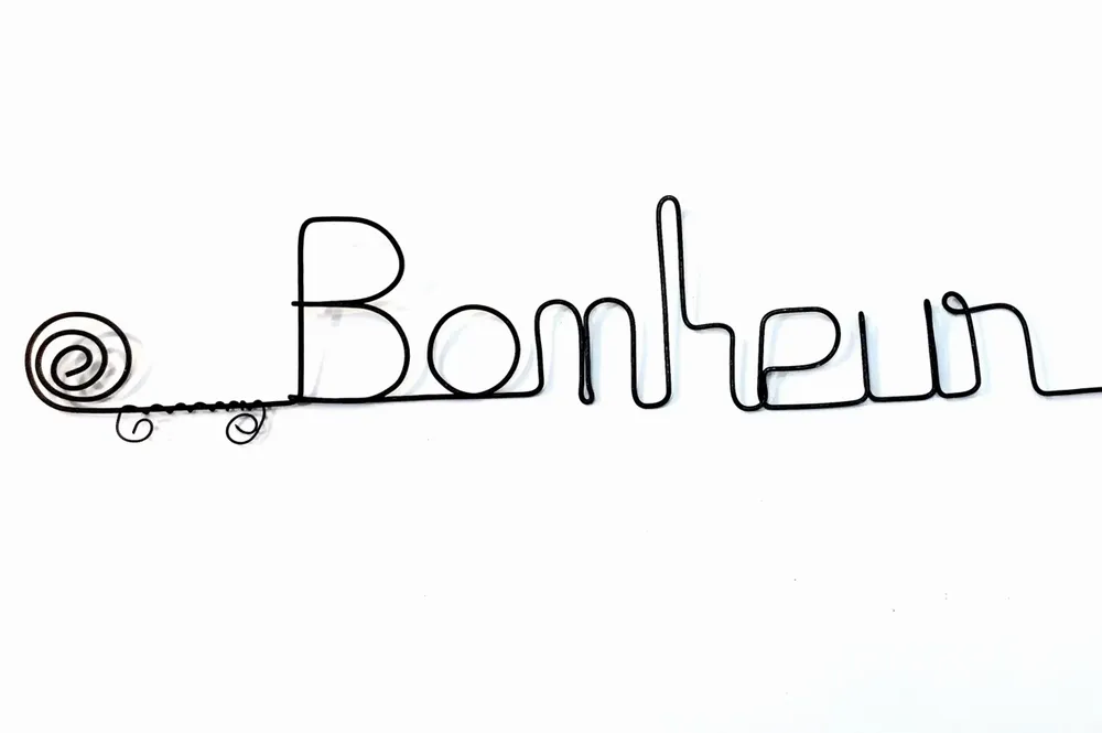 Autres décorations murales - Fleur de Trèfle - "Bonheur" - Décoration murale fil de fer - BIJOUX DE MUR