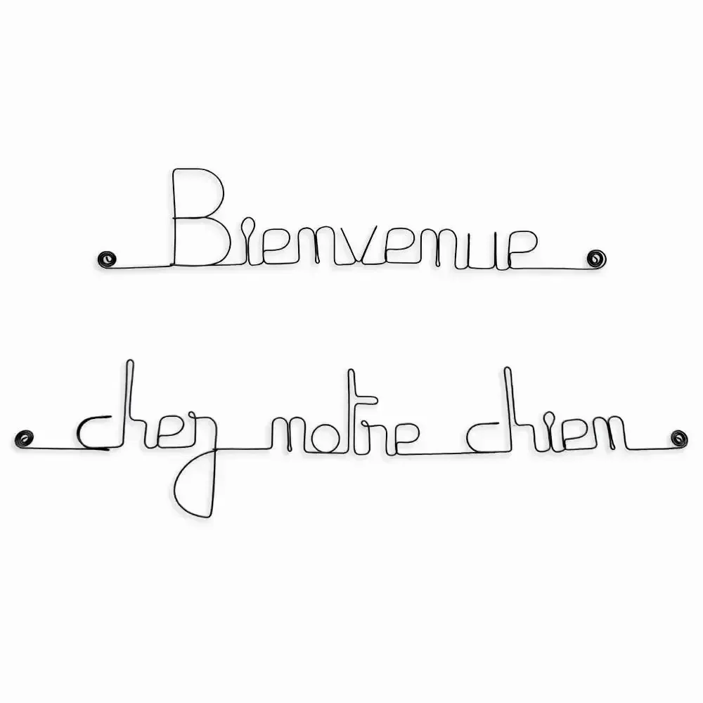Other wall decoration - Message en fil de fer " Bienvenue chez notre chien " - BIJOUX DE MUR