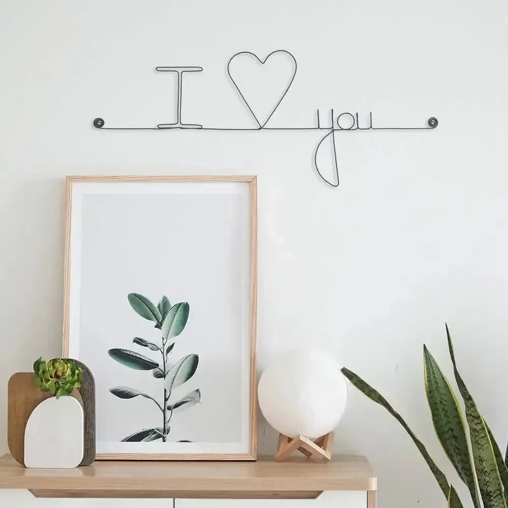 Autres décorations murales - Message d'amour : I love you - Saint Valentin - Mariage - BIJOUX DE MUR