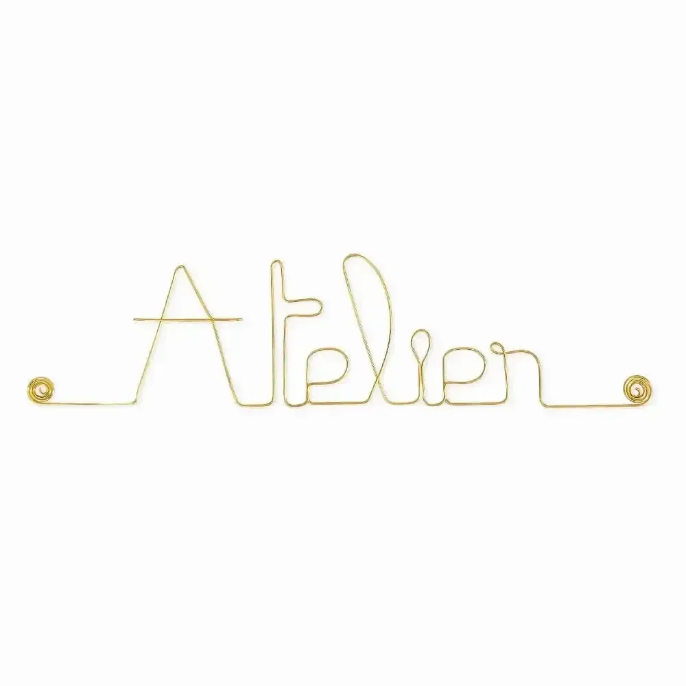 Other wall decoration - Gold Brass Wire Word "Workshop" - Wall Decoration - - BIJOUX DE MUR