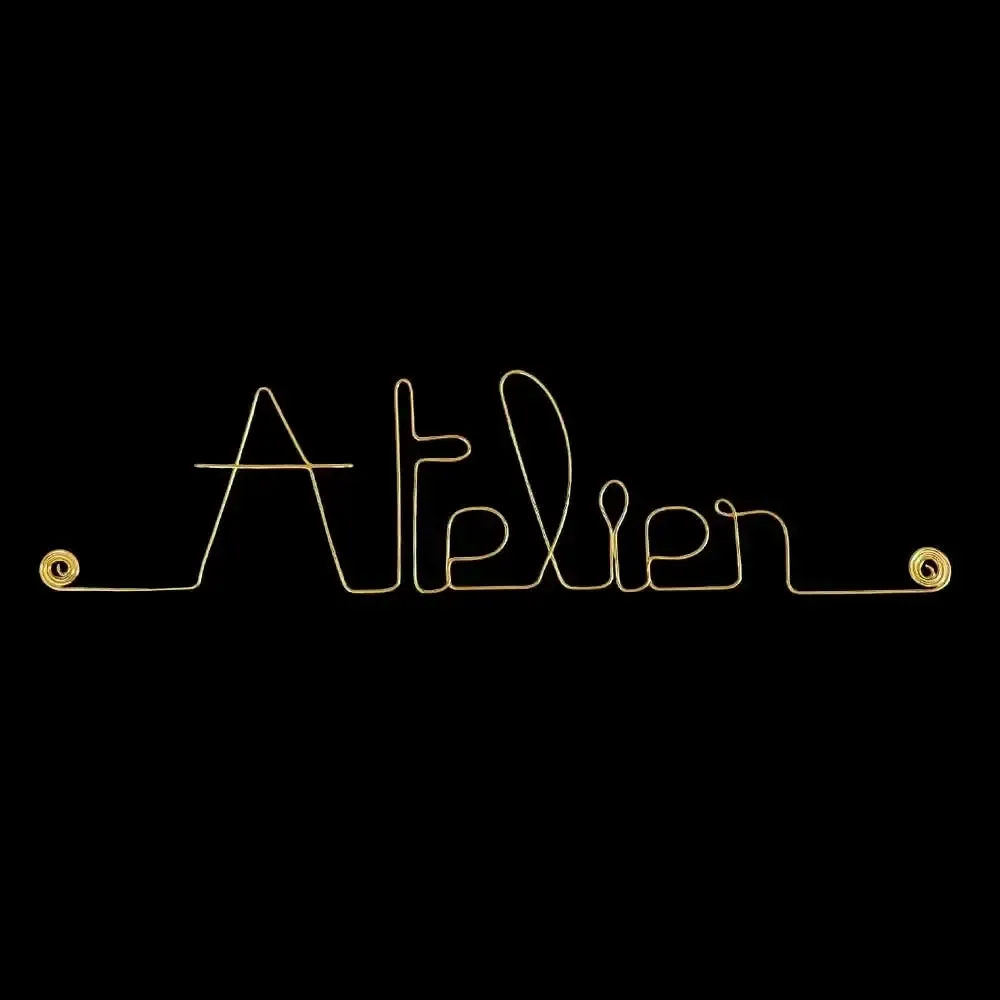 Other wall decoration - Gold Brass Wire Word "Workshop" - Wall Decoration - - BIJOUX DE MUR