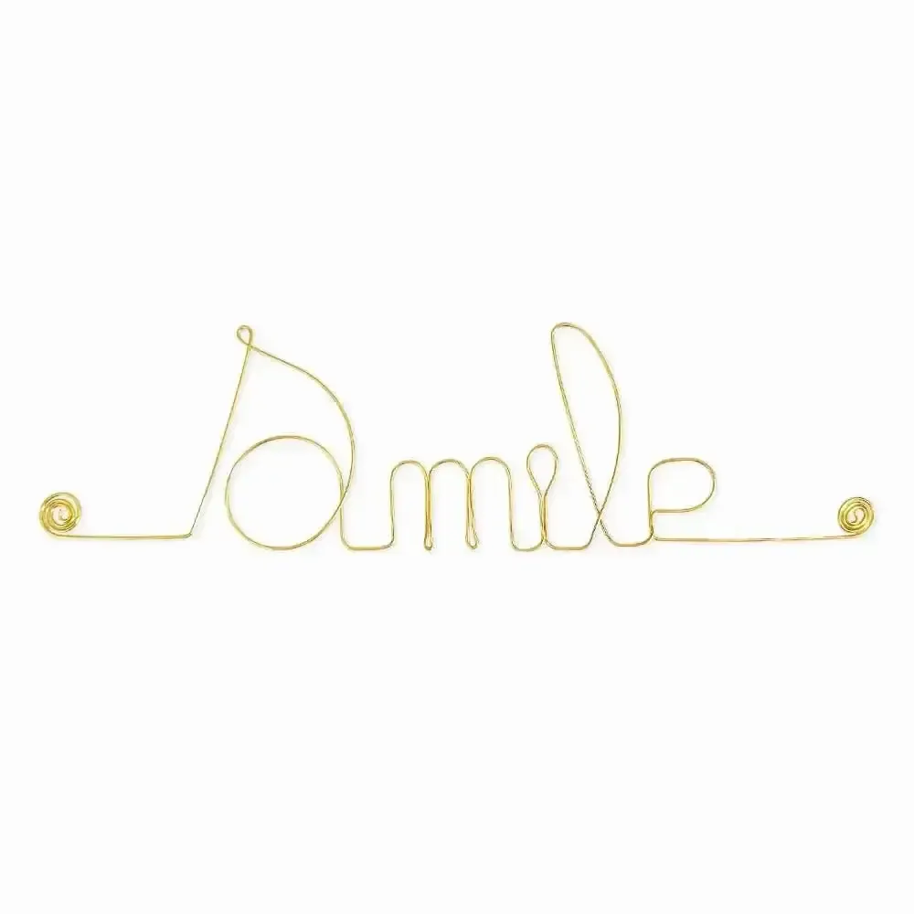 Other wall decoration - Gold Brass Wire Word "Smile" - Wall Decoration - BIJOUX DE MUR
