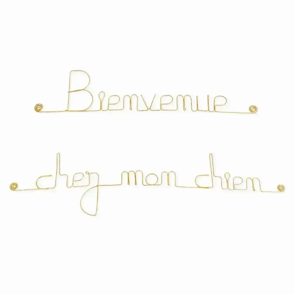 Other wall decoration - Gold-plated brass word "Welcome to my dog's house" - Decoration - BIJOUX DE MUR