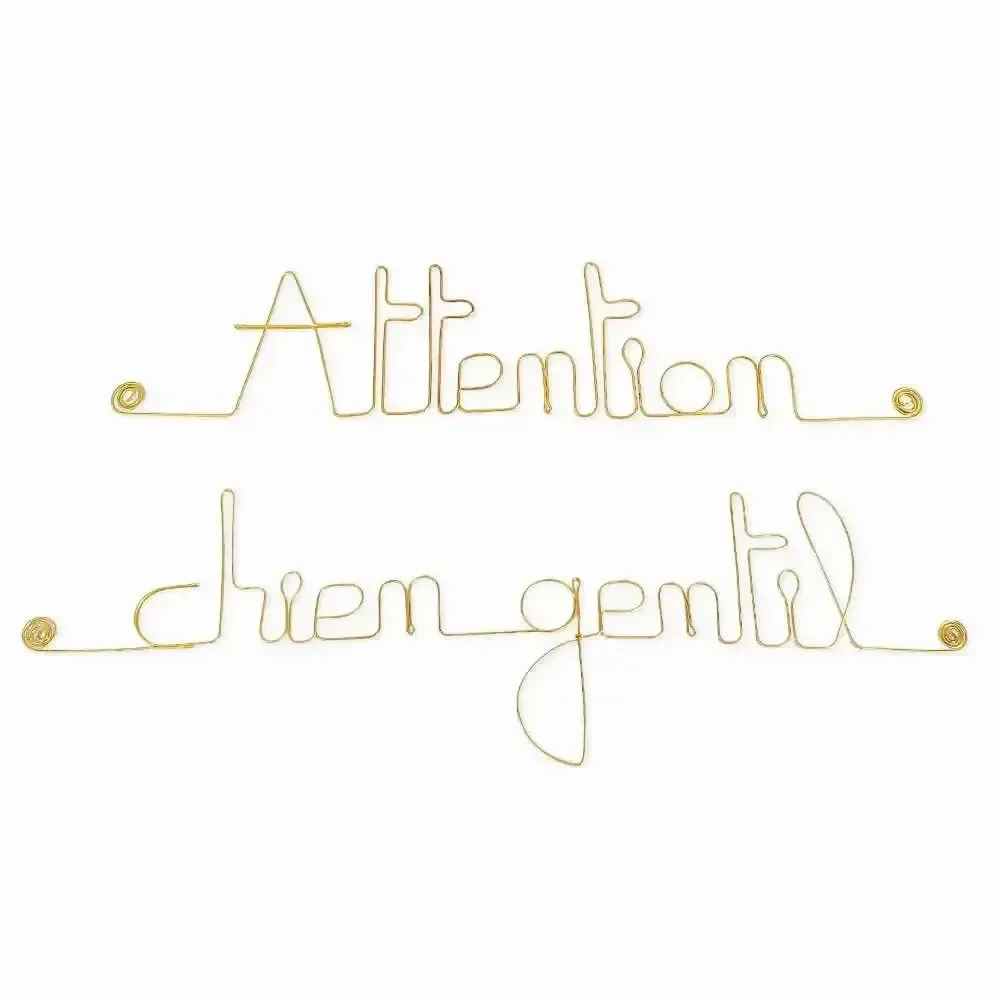 Other wall decoration - Attention, friendly dog door sign - Wall decoration - BIJOUX DE MUR