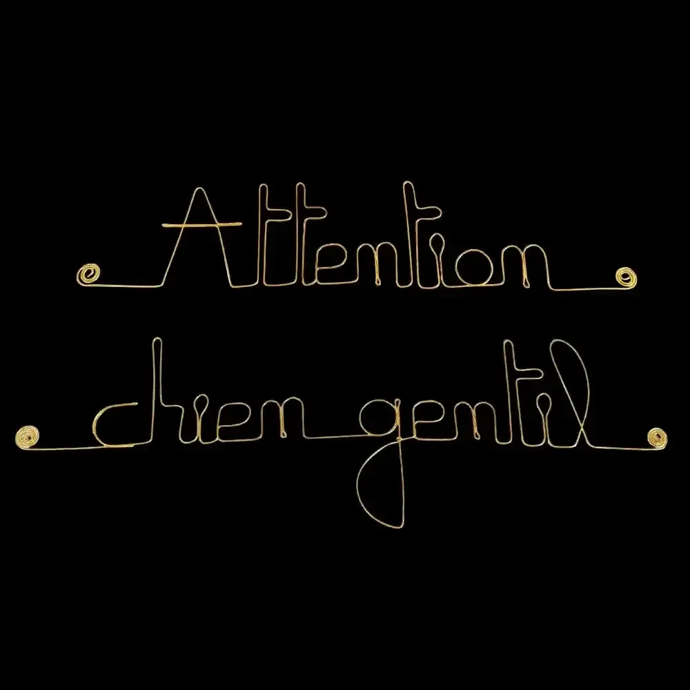Other wall decoration - Attention, friendly dog door sign - Wall decoration - BIJOUX DE MUR