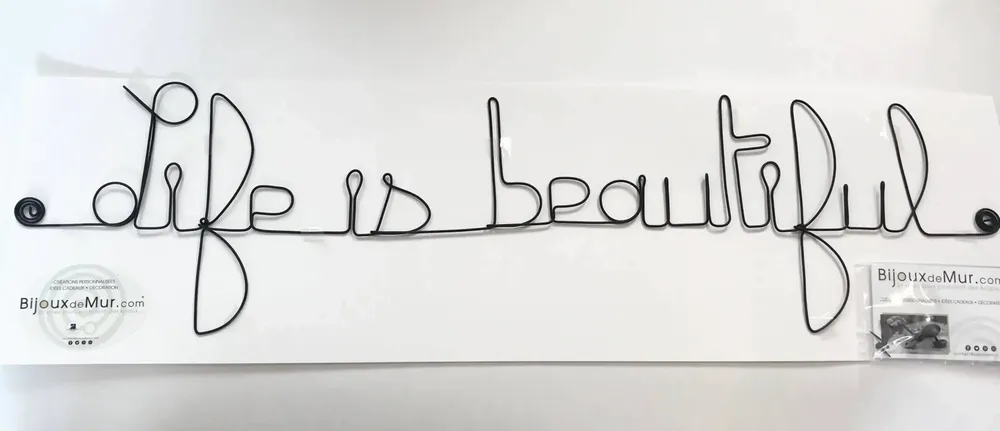 Autres décorations murales - Phrase murale " Life is beautiful " - BIJOUX DE MUR