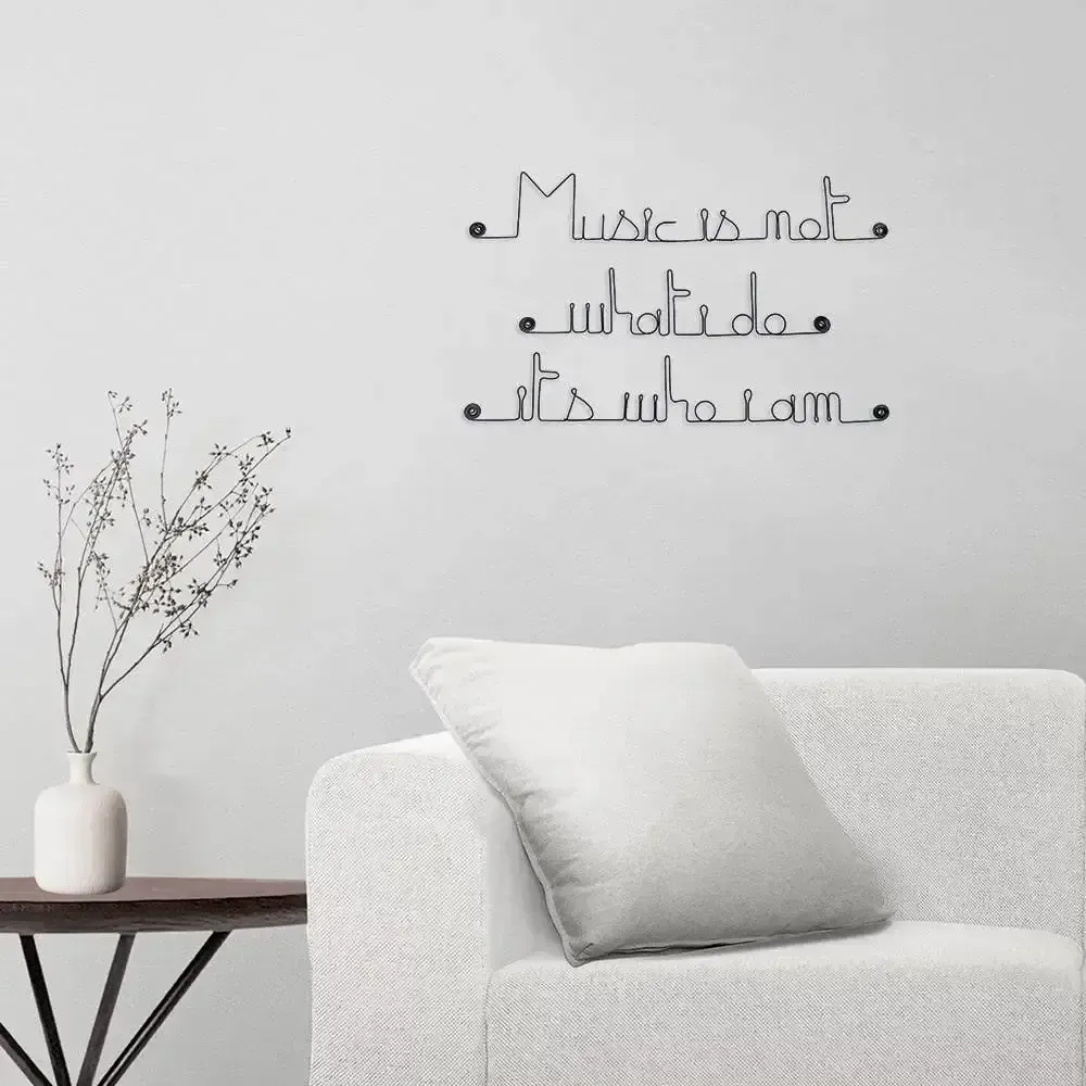 Autres décorations murales - Phrase Murale Métal : " Music " - BIJOUX DE MUR