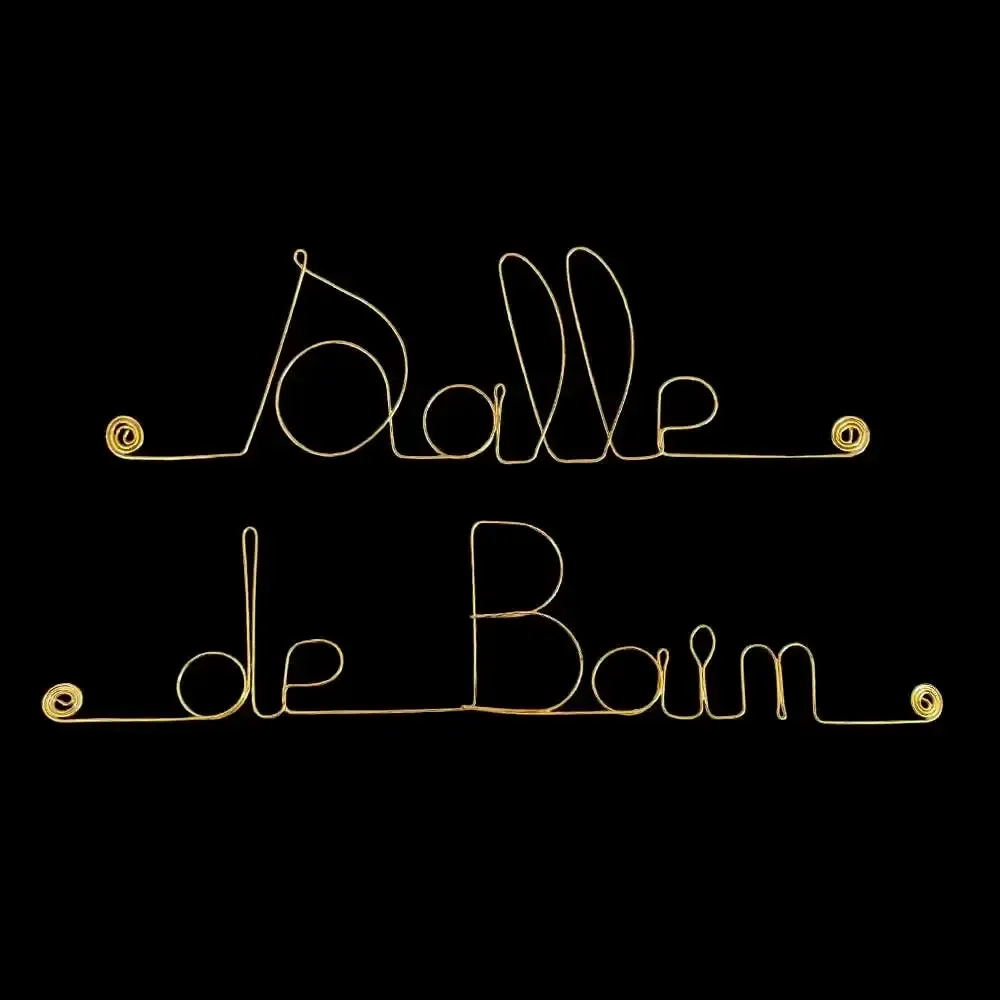 Autres décorations murales - Plaque de Porte "Salle de Bain" - Décoration Murale Laiton - BIJOUX DE MUR