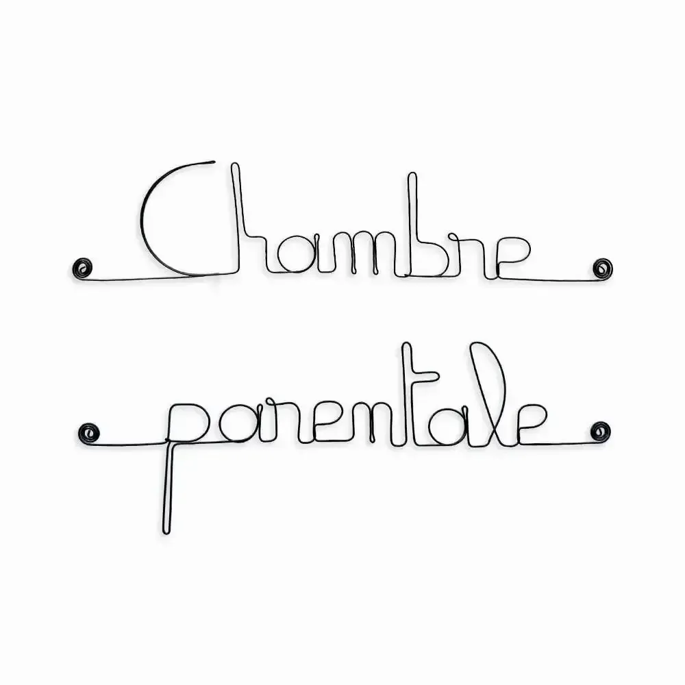 Autres décorations murales - Plaque de porte en fil de fer " Chambre parentale " - BIJOUX DE MUR