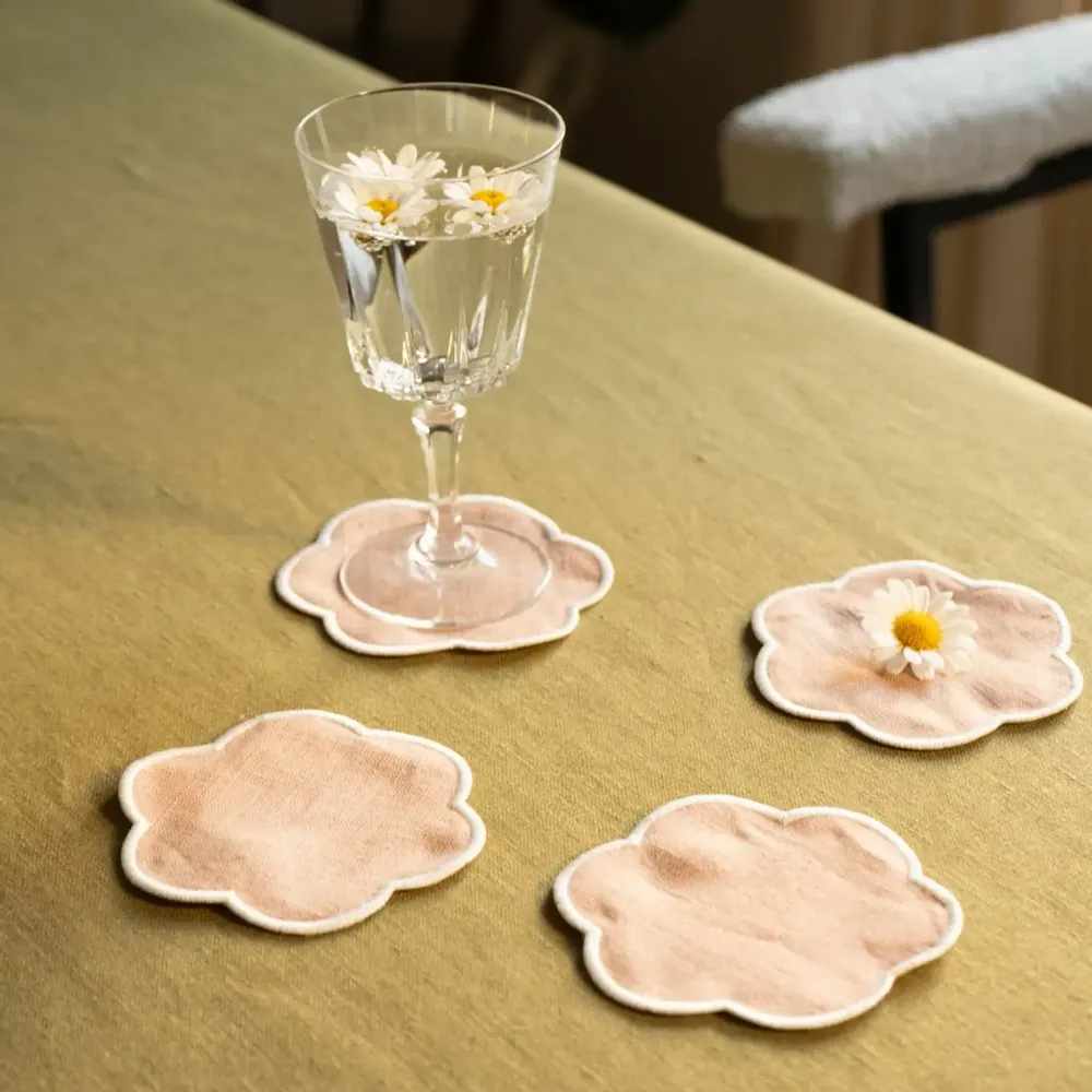 Linge de table textile - Linge de table en lin festonné - TOMÈTE