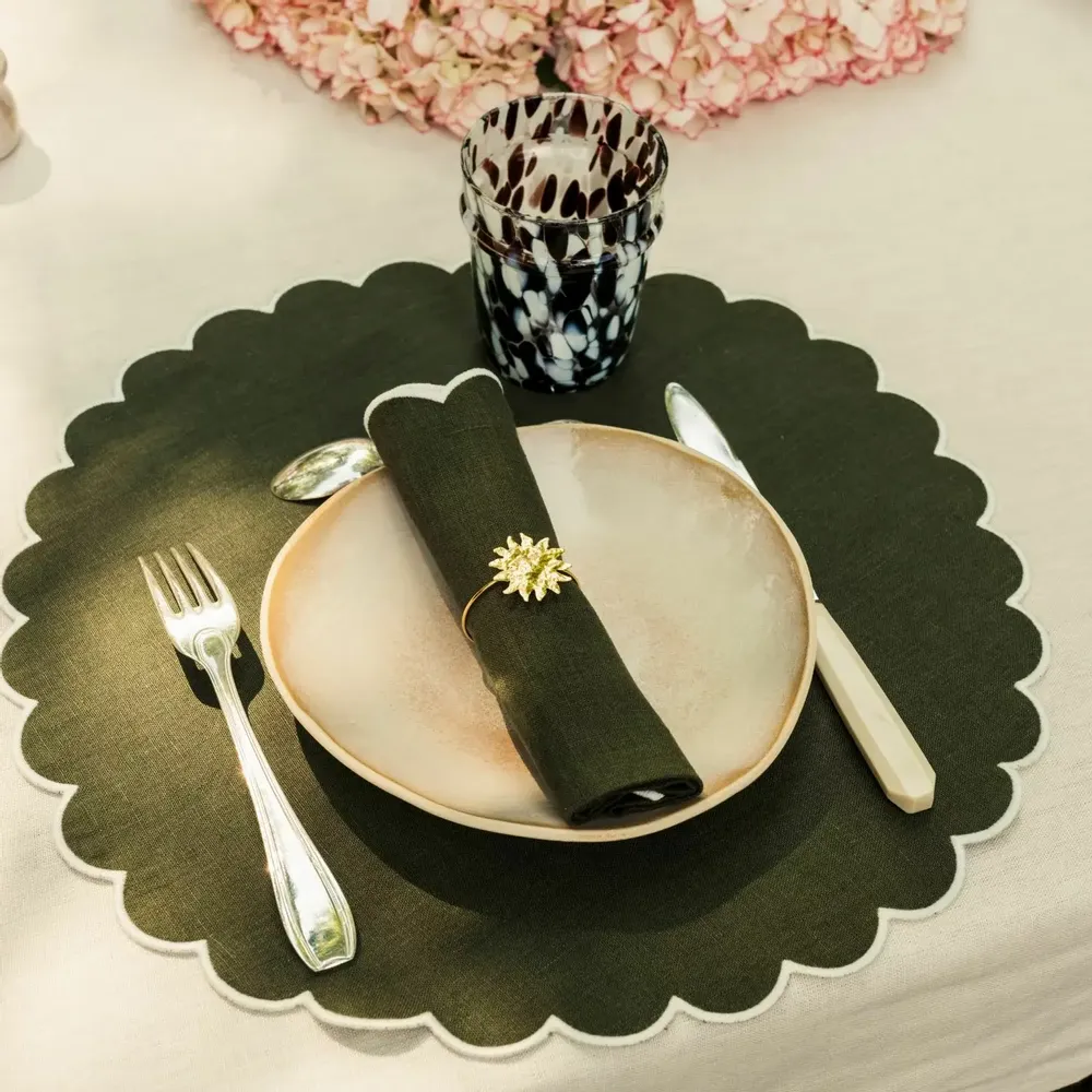 Linge de table textile - Linge de table en lin festonné - TOMÈTE