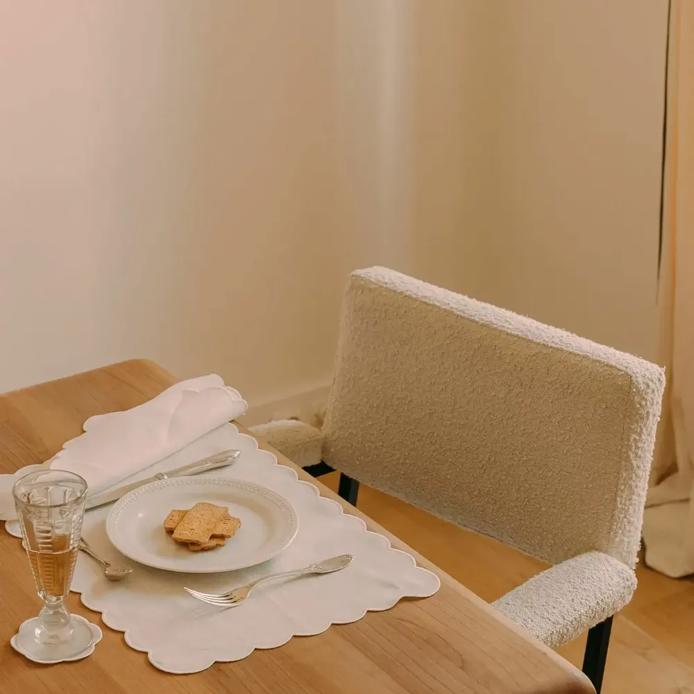 Linge de table textile - Linge de table en lin festonné - TOMÈTE