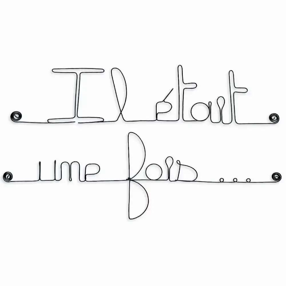 Autres décorations murales - Écriture Murale en Fil de Fer "Il était une fois ..." - BIJOUX DE MUR