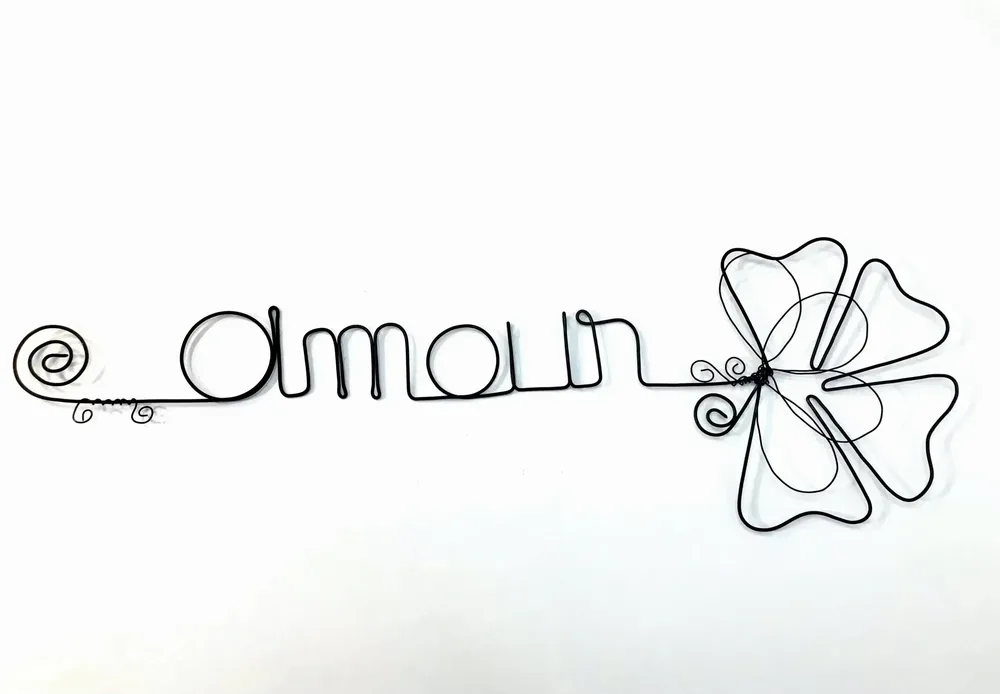 Other wall decoration - Clover Flower - "Love" - ​​Wire Wall Decoration - BIJOUX DE MUR