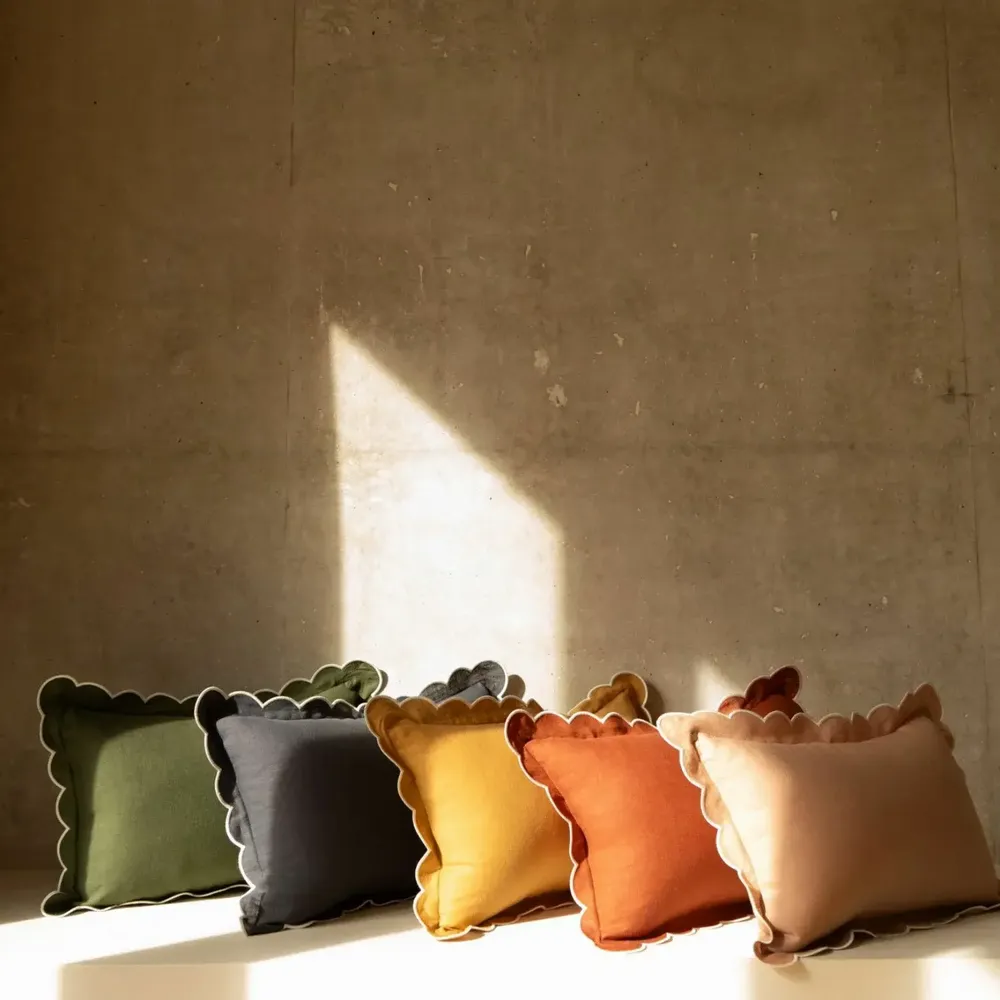 Coussins - Coussins en lin festonnés - TOMÈTE