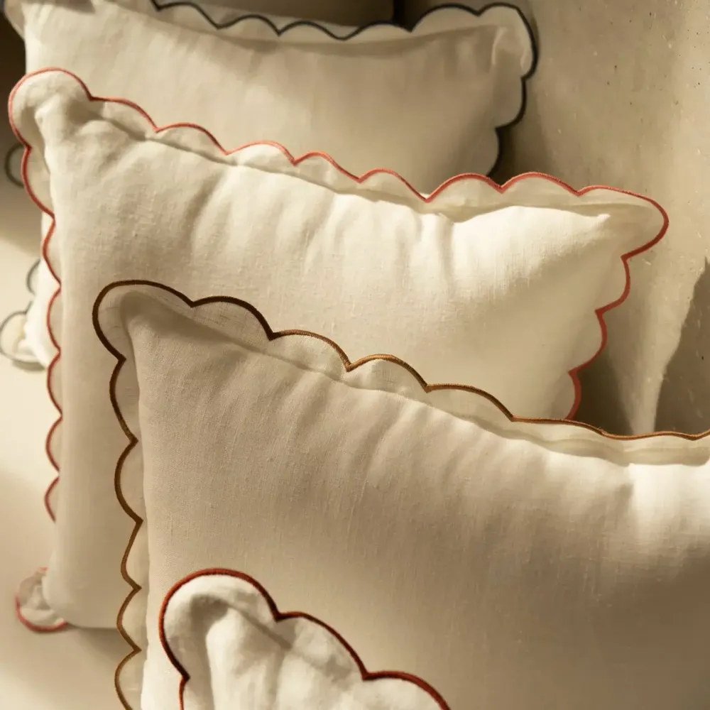 Coussins - Coussins en lin festonnés - TOMÈTE