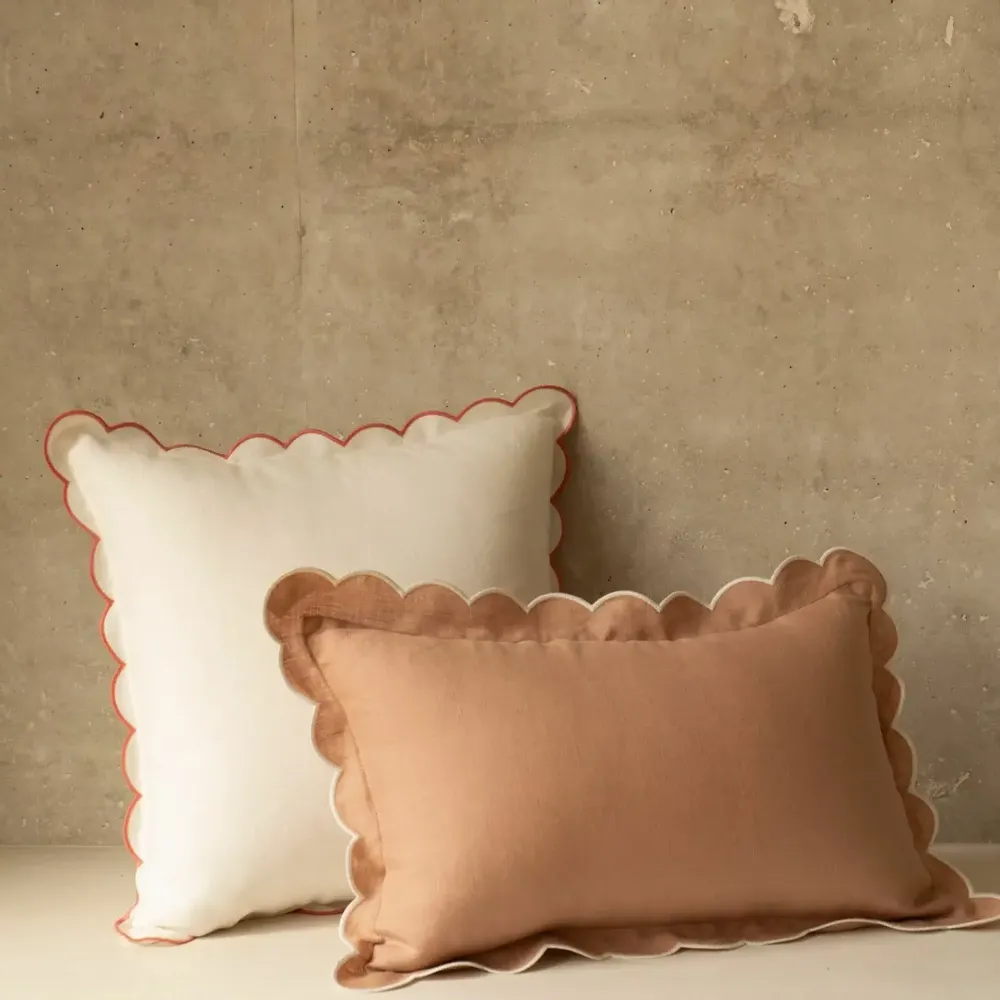 Coussins - Coussins en lin festonnés - TOMÈTE