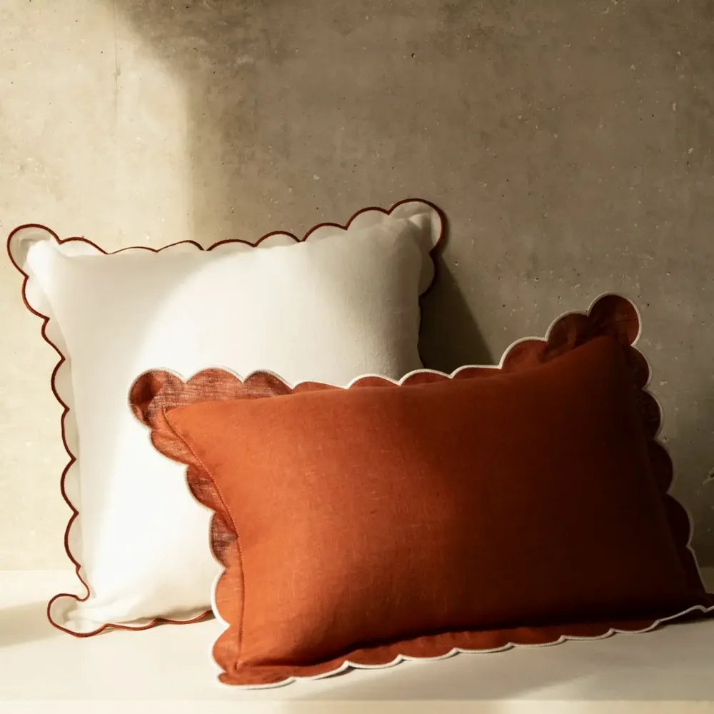 Coussins - Coussins en lin festonnés - TOMÈTE