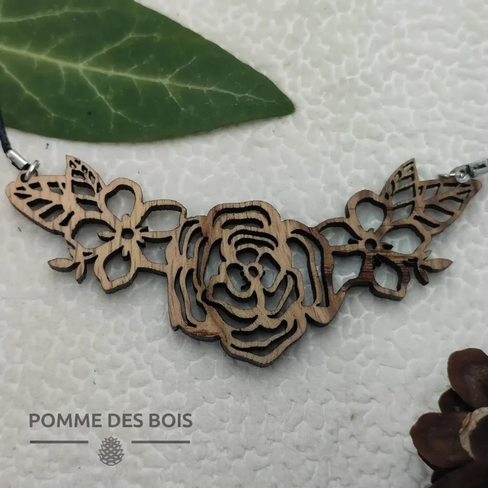 Bijoux - Collier - Rose & Fleur Monoï - POMME DES BOIS