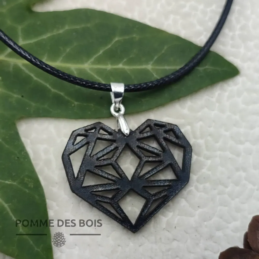 Bijoux - Collier - Coeur Géométrique - POMME DES BOIS