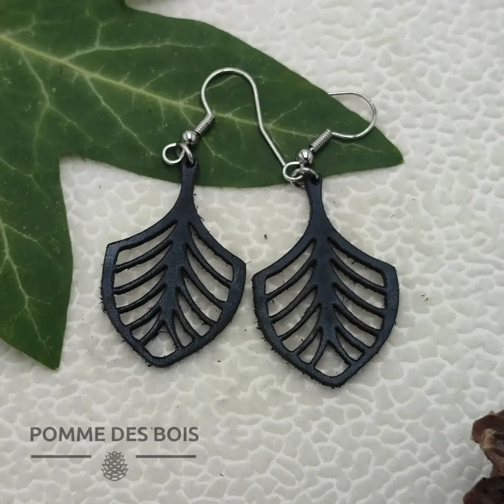 Bijoux - Boucles d'oreilles - Feuille de bananier - POMME DES BOIS