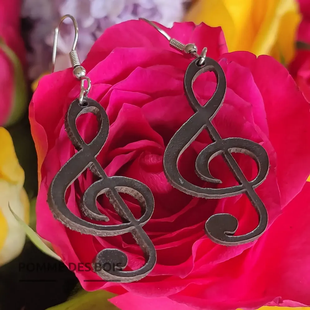 Jewelry - Earrings - Clé de sol - POMME DES BOIS