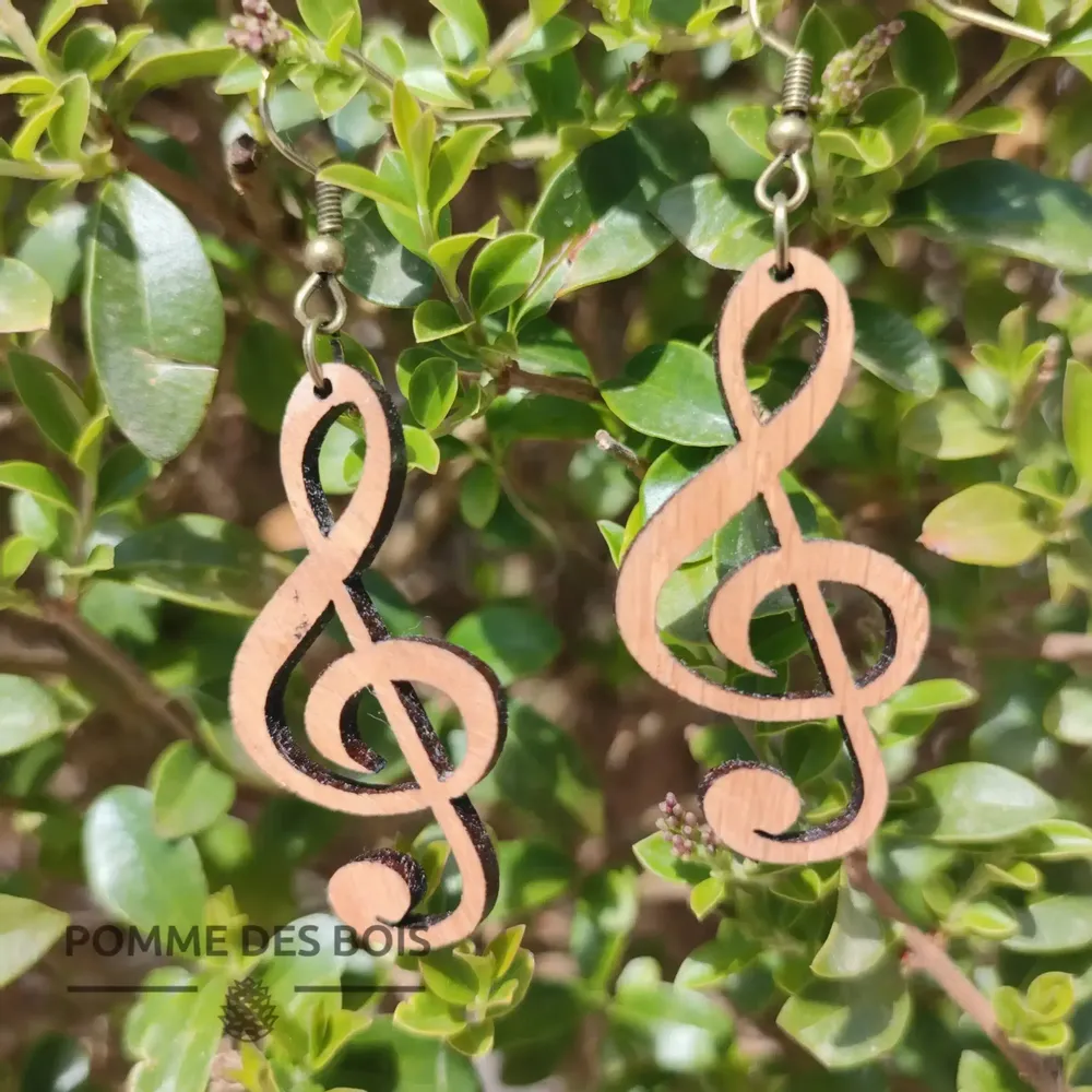 Jewelry - Earrings - Clé de sol - POMME DES BOIS
