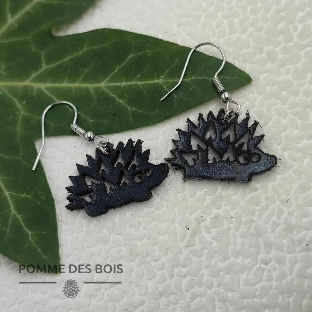 Bijoux - Boucles d'oreilles - Hérisson - POMME DES BOIS