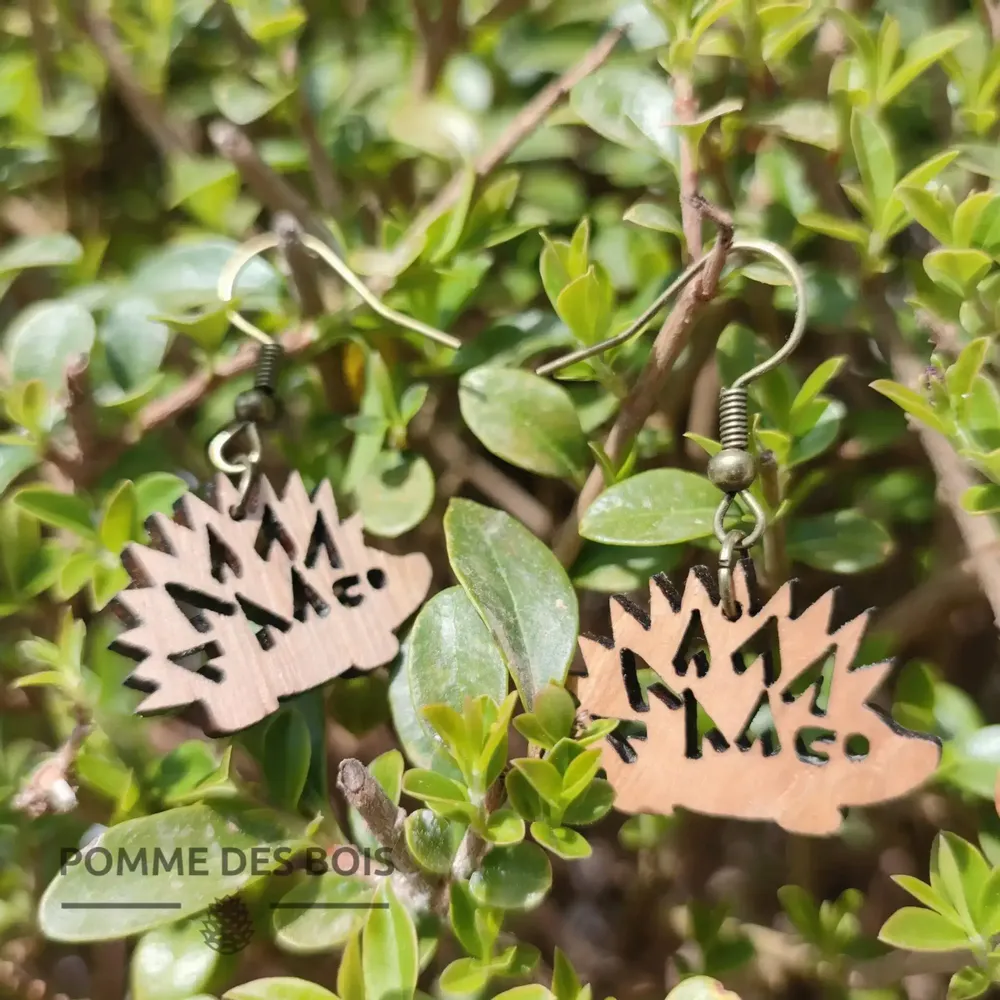 Bijoux - Boucles d'oreilles - Hérisson - POMME DES BOIS