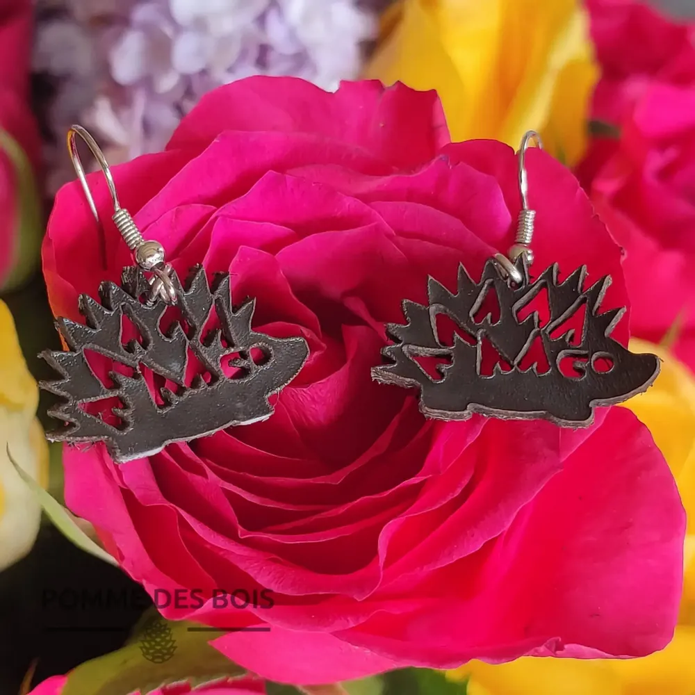 Bijoux - Boucles d'oreilles - Hérisson - POMME DES BOIS