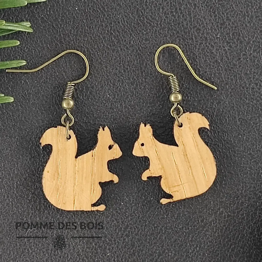 Bijoux - Boucles d'oreilles - Ecureuil - POMME DES BOIS
