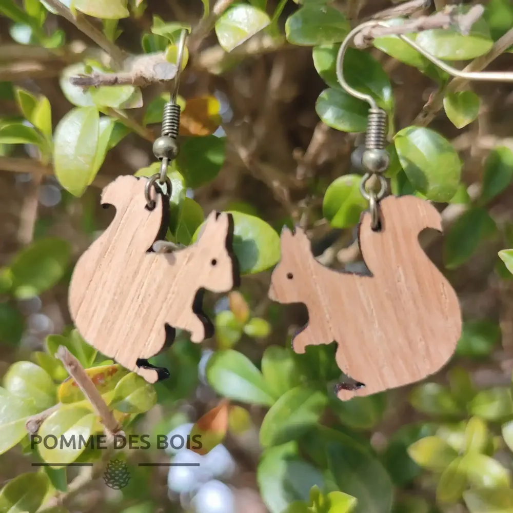 Bijoux - Boucles d'oreilles - Ecureuil - POMME DES BOIS