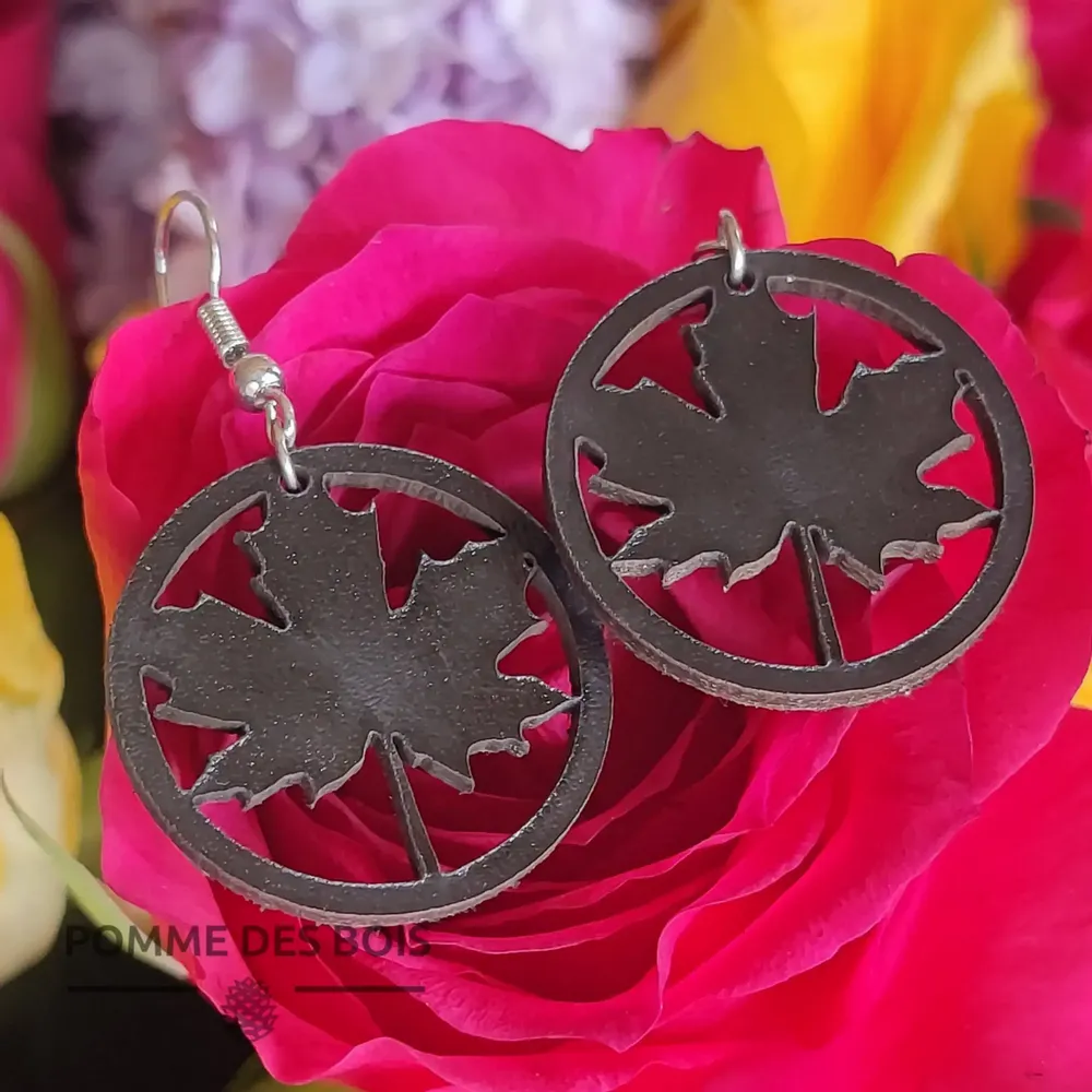 Jewelry - Earrings - Maple Leaves Canada - POMME DES BOIS