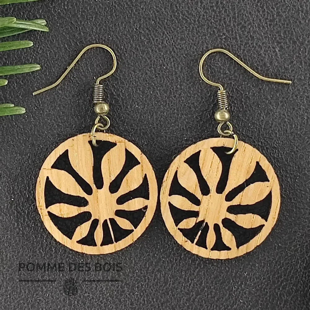 Bijoux - Boucles d'oreilles - Feuille Palme - POMME DES BOIS