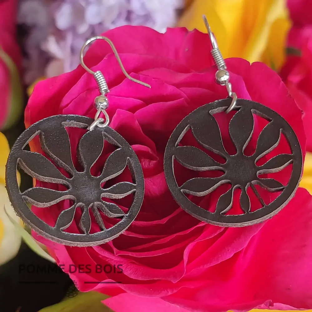 Bijoux - Boucles d'oreilles - Feuille Palme - POMME DES BOIS