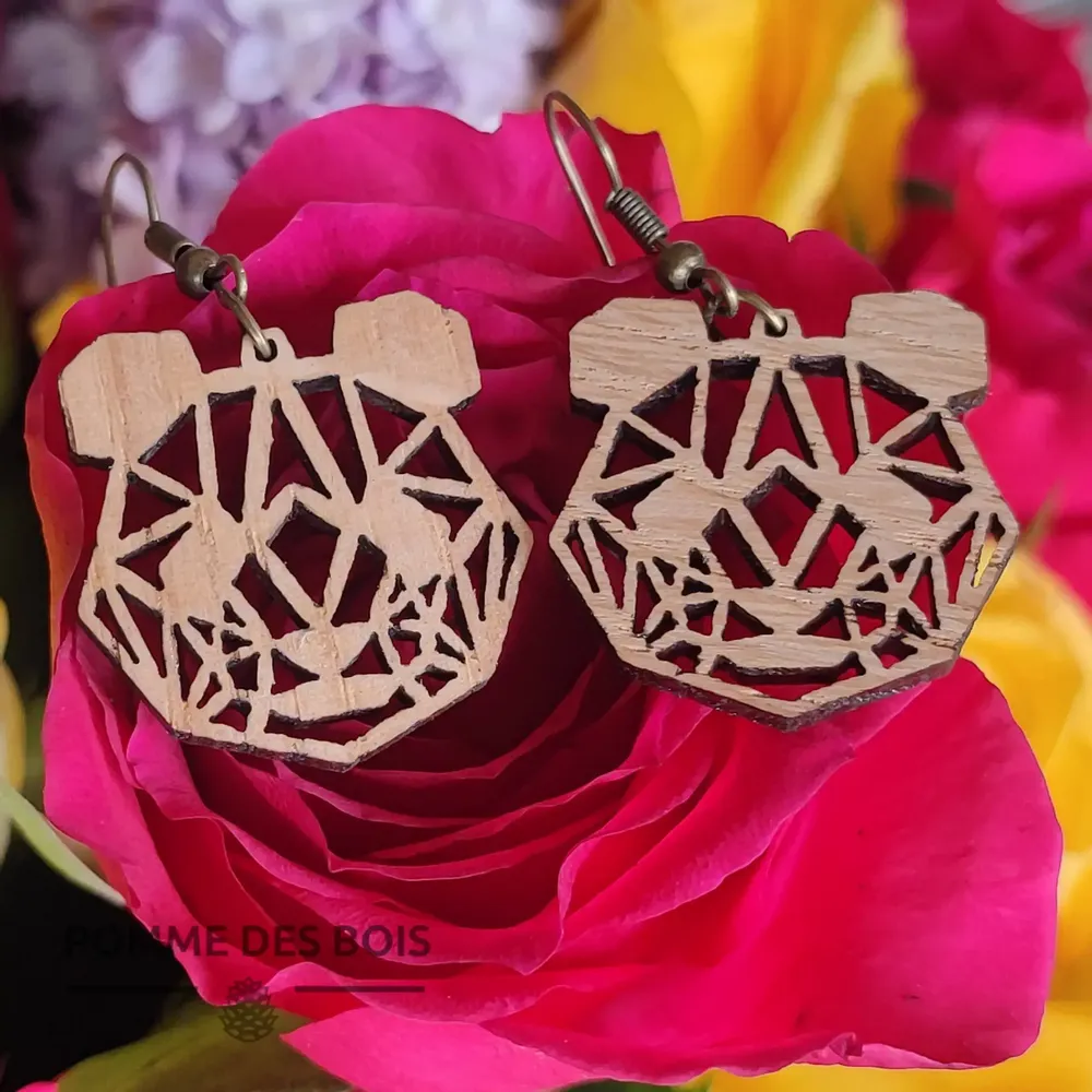 Bijoux - Boucles d'oreilles - Ours / Panda - POMME DES BOIS