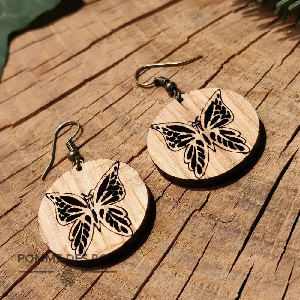Bijoux - Boucles d'oreilles - Papillon - POMME DES BOIS