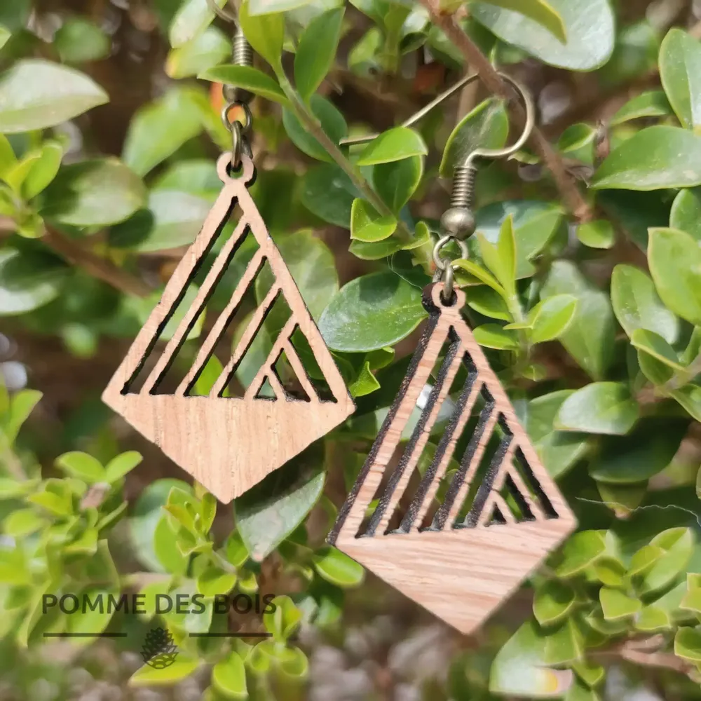 Bijoux - Boucles d'oreilles - Voilier Graphique - POMME DES BOIS