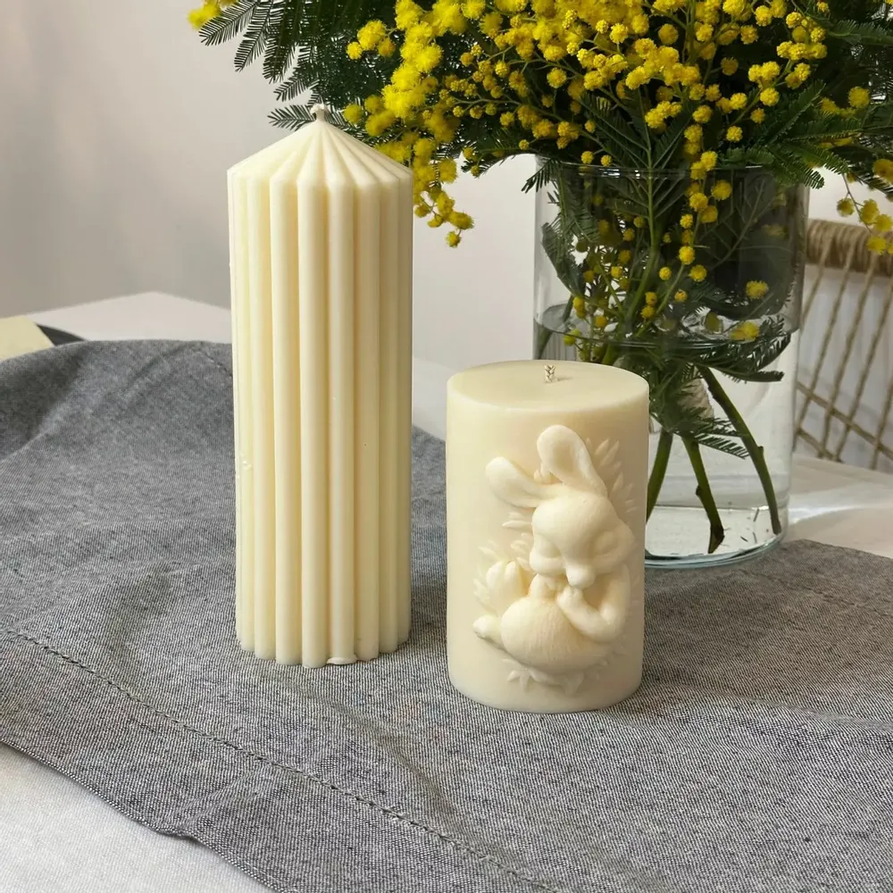 Senteurs - Bougie Cylindre Lapin – Cire de Soja - QUIET